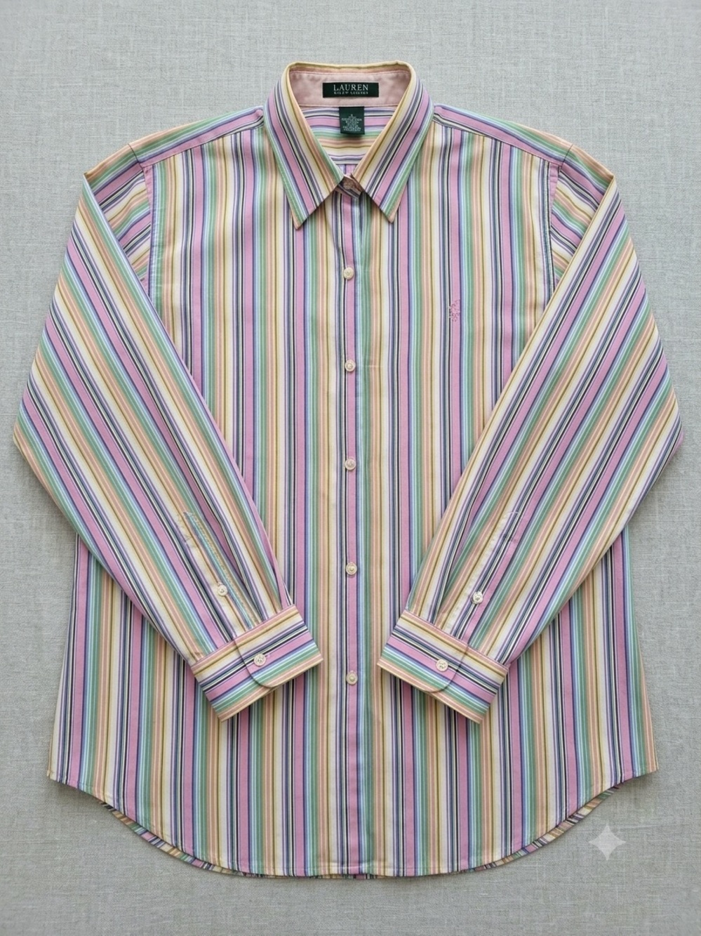 Lauren Ralph Lauren women’s Multicolor Stripe Button-Down Shirt
